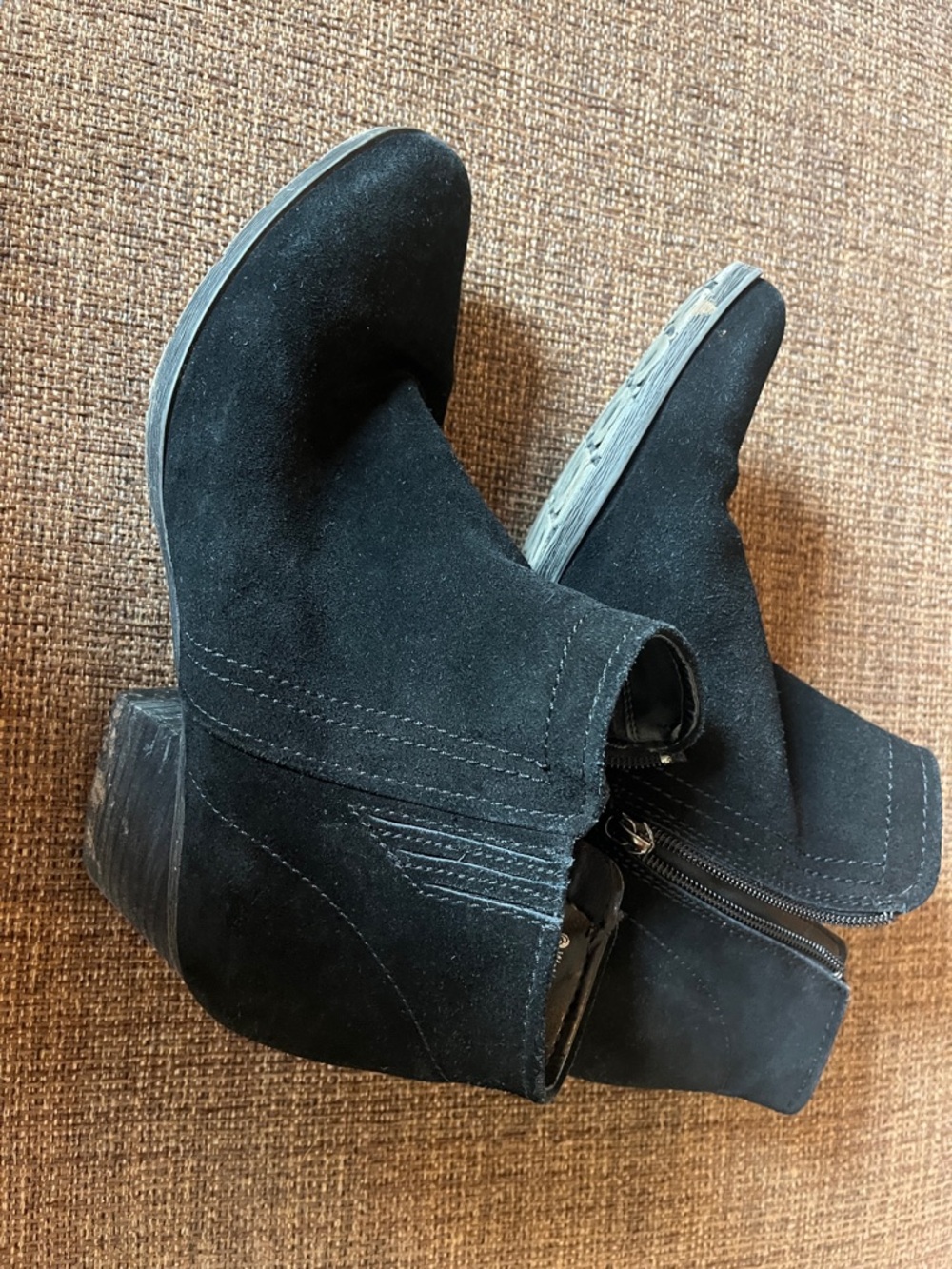 Blondo Black Suede Ankle Booties with Side Zip